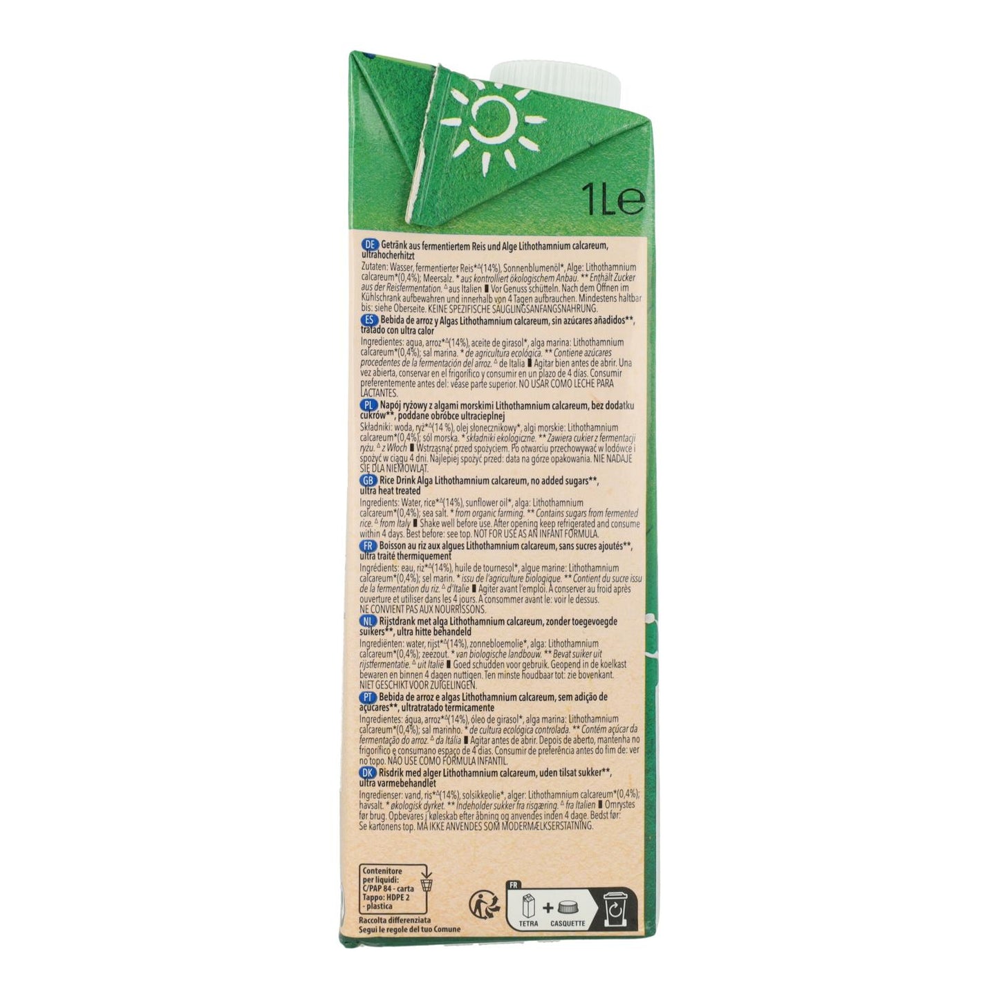 Pack 8 x Bebida de Arroz Alga bio Natumi 1 L