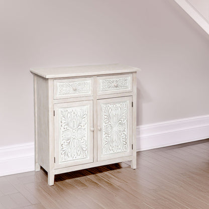 Wellhome Aparador 2 Puertas Práctico Madera Blanca