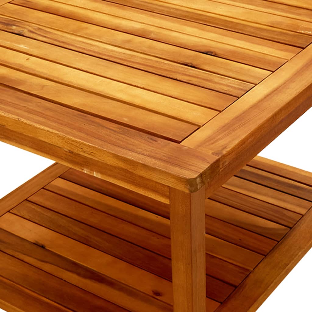 Mesa De Centro De Madera Maciza De Acacia 60x60x45 Cm_3