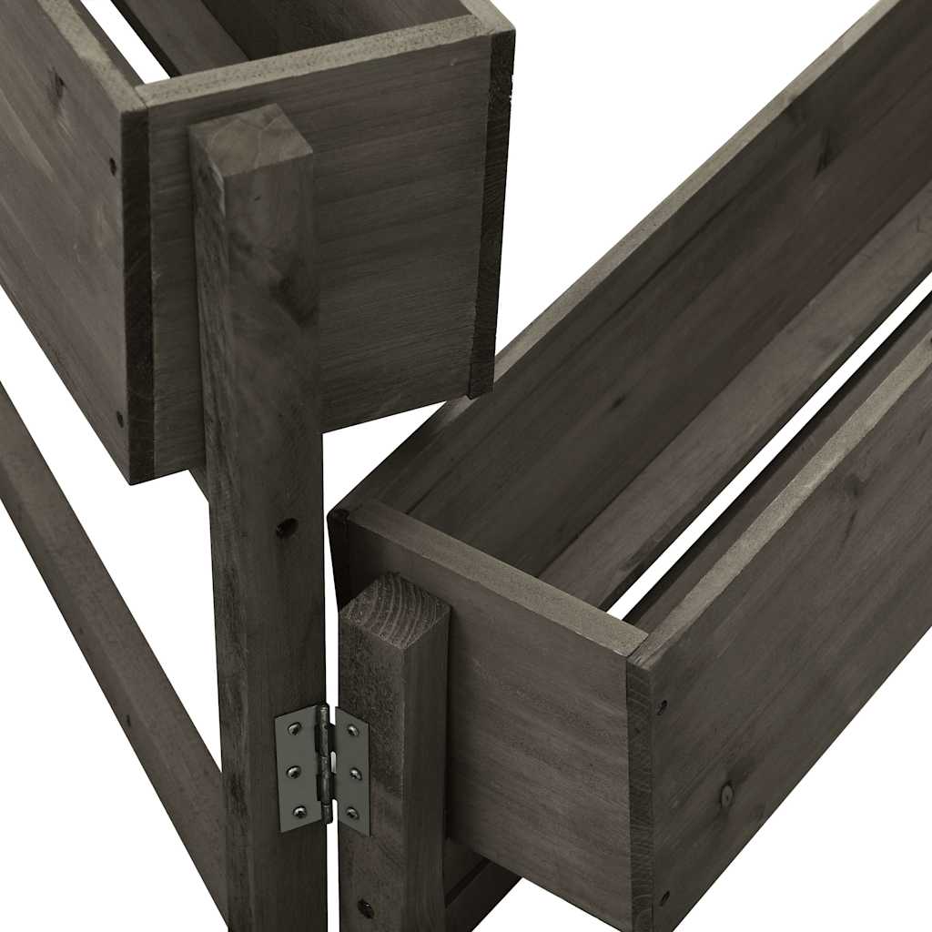 Jardinera Plegable De Jardín Madera De Abeto Gris 60x14x75 Cm_2