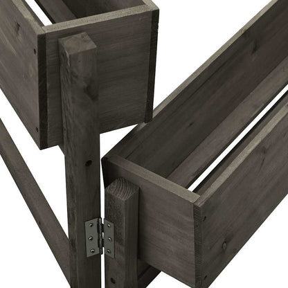 Jardinera Plegable De Jardín Madera De Abeto Gris 60x14x75 Cm_2