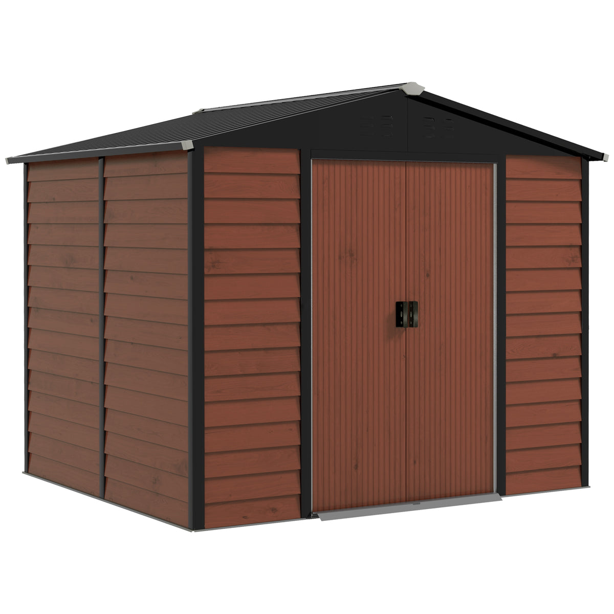 Outsunny Caseta De Jardín Exterior 4,4 M² 240x206x198 Cm Teca_0