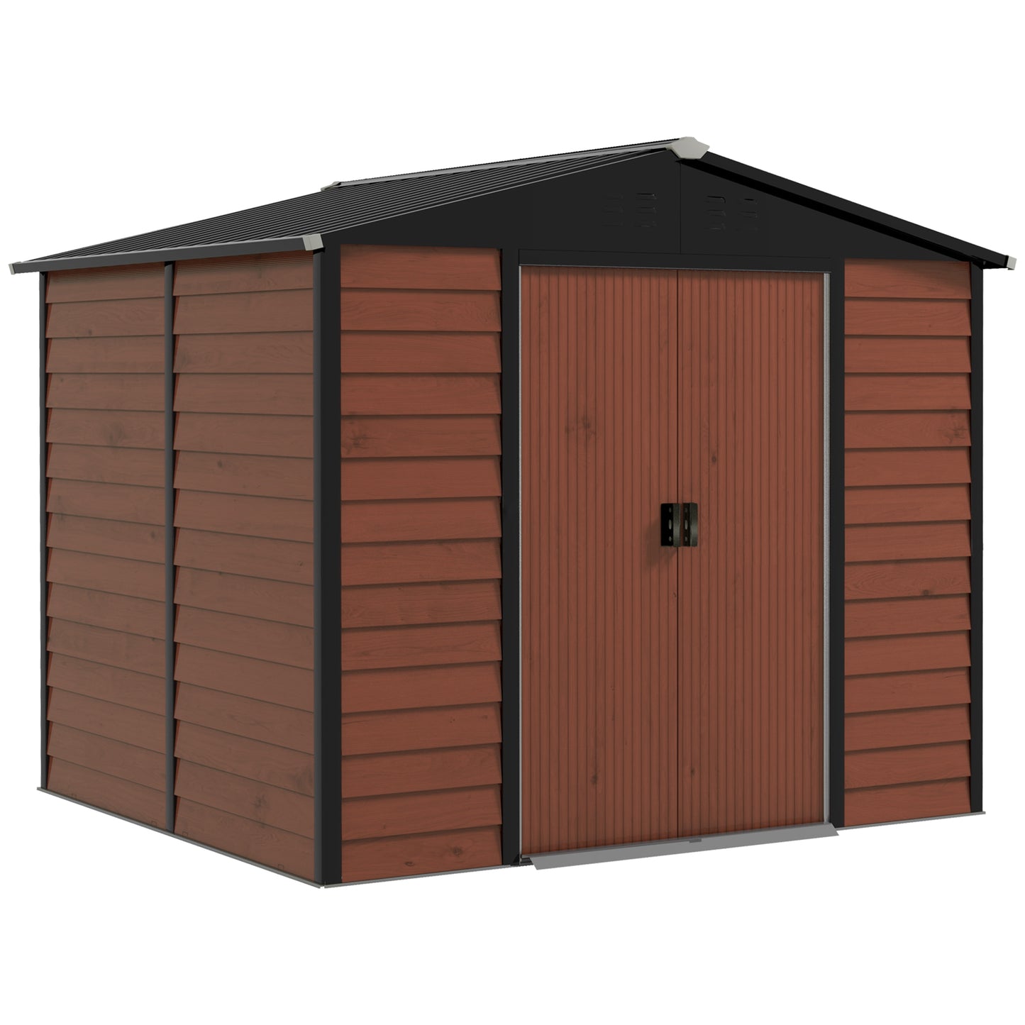 Outsunny Caseta De Jardín Exterior 4,4 M² 240x206x198 Cm Teca_0