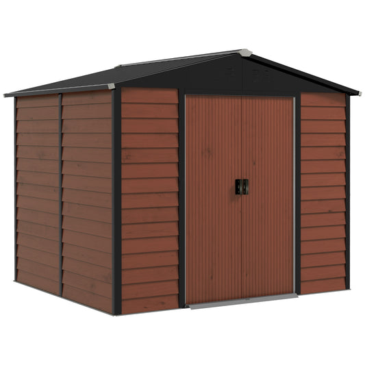 Outsunny Caseta De Jardín Exterior 4,4 M² 240x206x198 Cm Teca_0