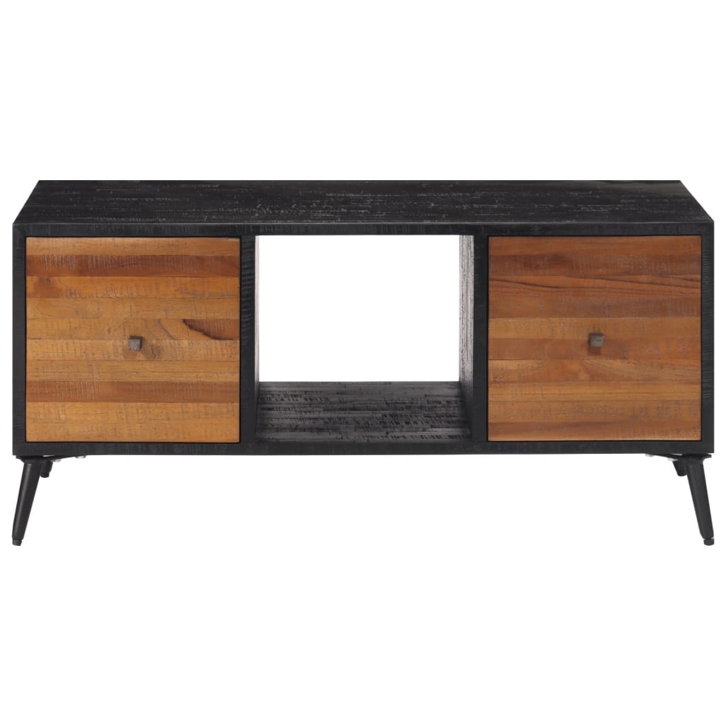 Mesa De Centro Teca Reciclada Maciza 90x50x41 Cm_1