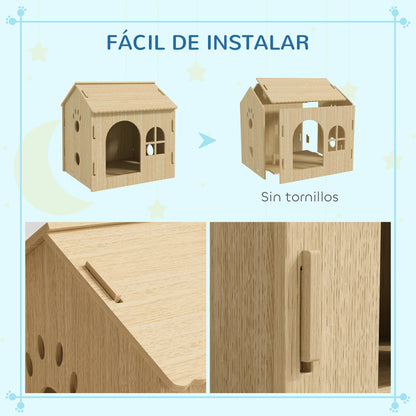 Pawhut Caseta Para Perros Casa Para Perros Interior Con Ventana Diseño De Garra Hueca Casita Para Perros Y Gatos 49_4