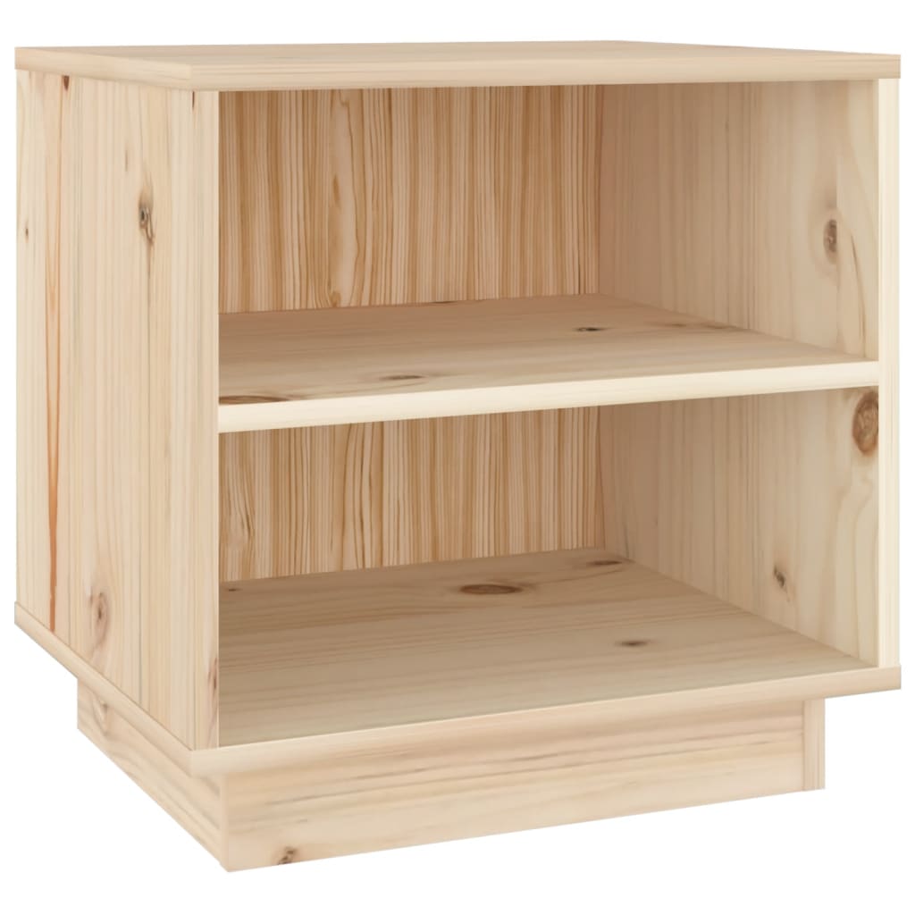 Mesita De Noche De Madera Maciza De Pino 40x34x40 Cm_0
