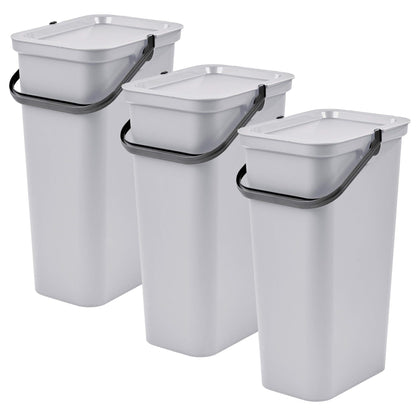 Set De 3 Papeleras moda 40l Blanco Con Asa_0