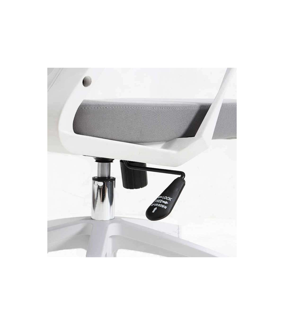 Silla Despacho De Diseño Moderno Giratoria Elevable Acabado Gris/blanco, 92-105 Cm(alto)5_2