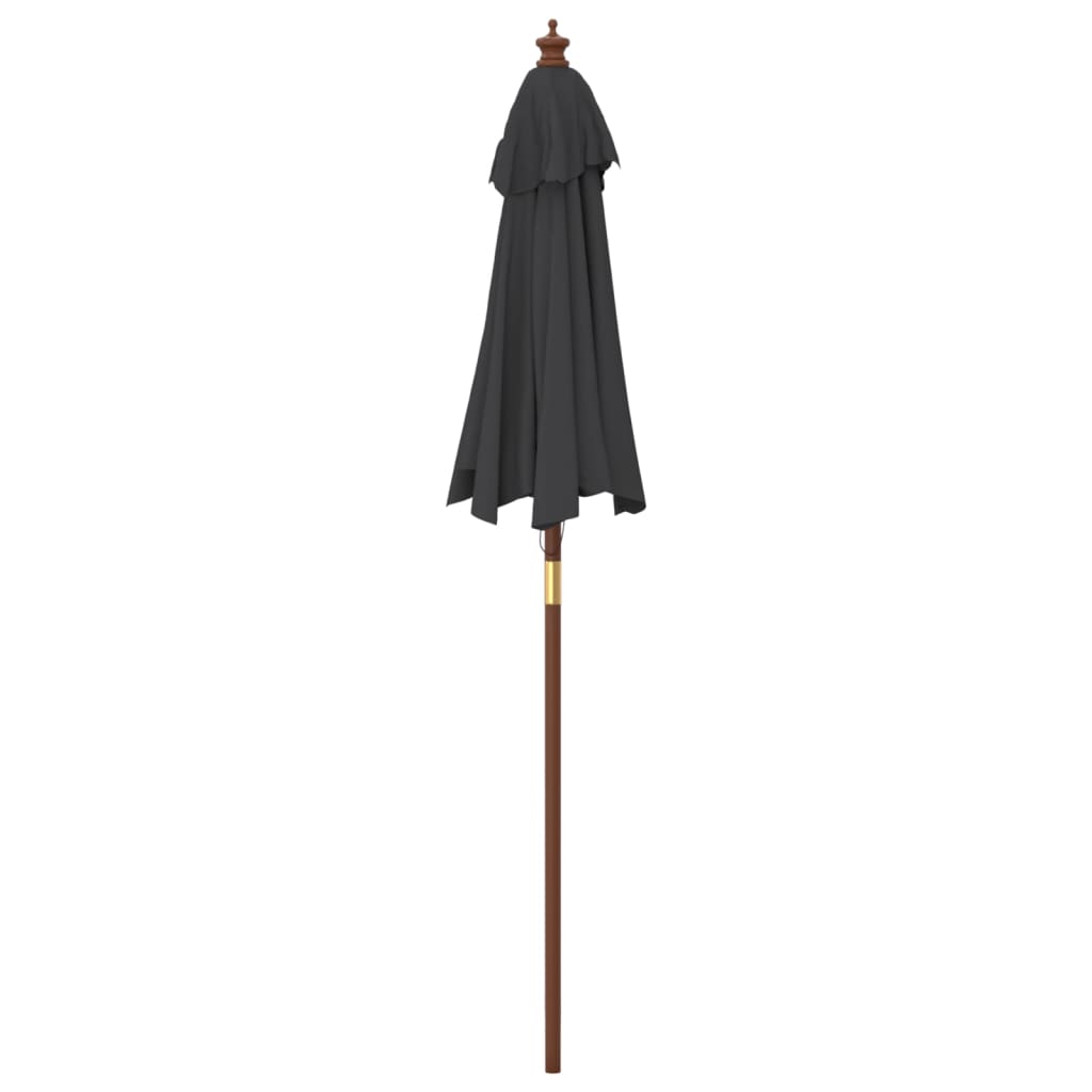 Sombrilla De Jardín Con Poste De Madera Negro 196x231 Cm_3