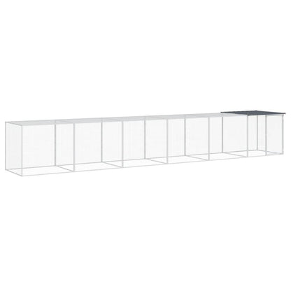 Vidaxl Gallinero Con Techo Acero Galvanizado Antracita 603x98x90 Cm_0