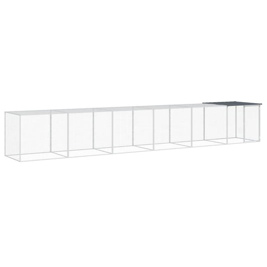 Vidaxl Gallinero Con Techo Acero Galvanizado Antracita 603x98x90 Cm_0