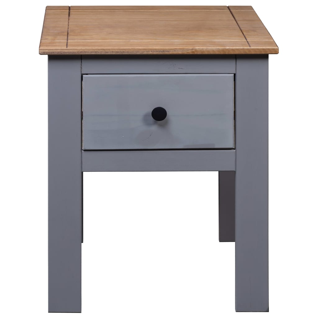 Mesita De Noche De Madera Maciza Pino Panamá Gris 46x40x57 Cm_4
