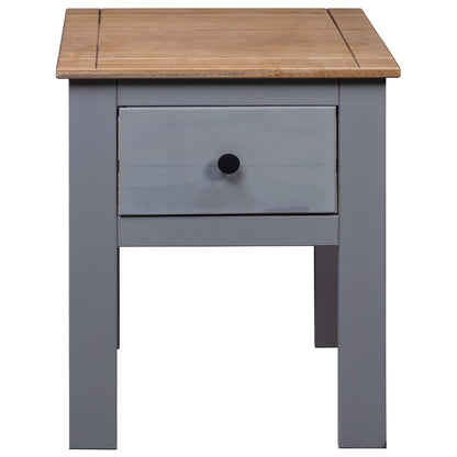 Mesita De Noche De Madera Maciza Pino Panamá Gris 46x40x57 Cm_4