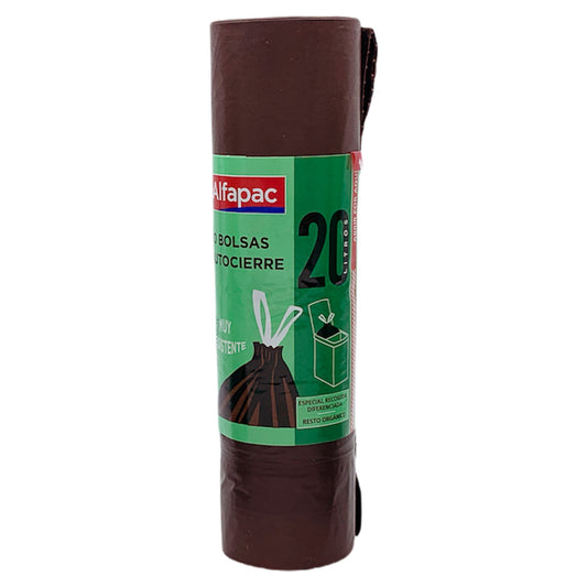 Rollo De 20 Bolsas De Basura Autocierre 20 L de capacidad