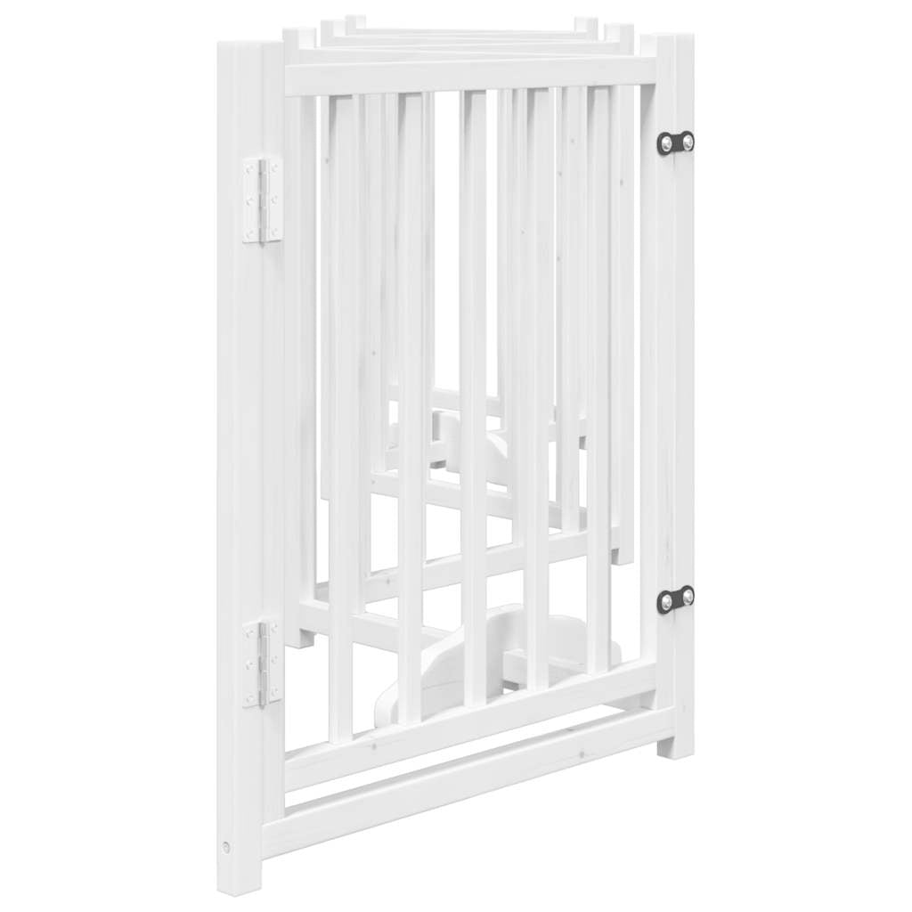Vidaxl Puerta De Perros Plegable 6 Paneles Madera Abeto Blanco 300 Cm_4