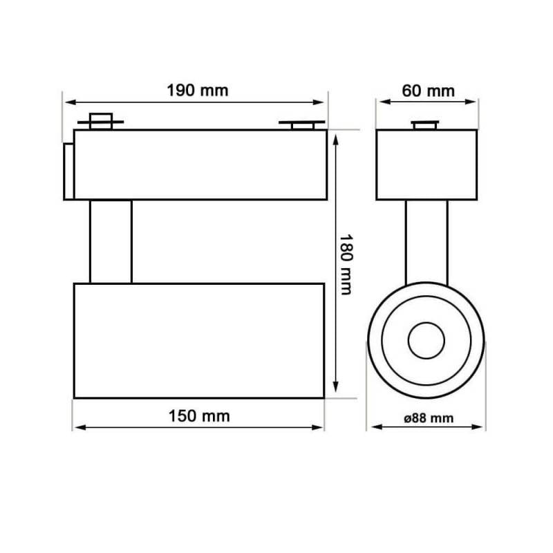 Foco Led Carril Monofásico Zor Rail, Blanco, Cri>90, 30w, Blanco Neutro_5