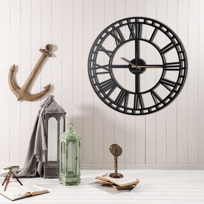 Reloj De Pared Metal Números Romanos 50x50_1