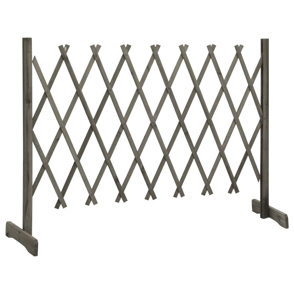 Valla De Jardín Enrejado Madera Maciza De Abeto Gris 150x80 Cm / Vetonek_1