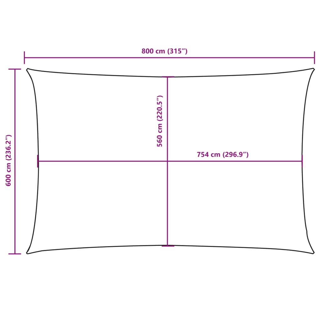 Vidaxl Toldo De Vela Rectangular Tela Oxford Gris Taupe 6x8 M_2