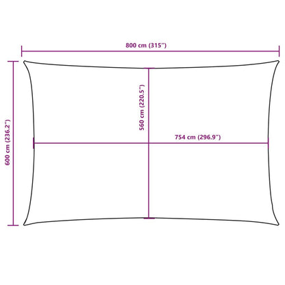 Vidaxl Toldo De Vela Rectangular Tela Oxford Color Crema 6x8 M_2