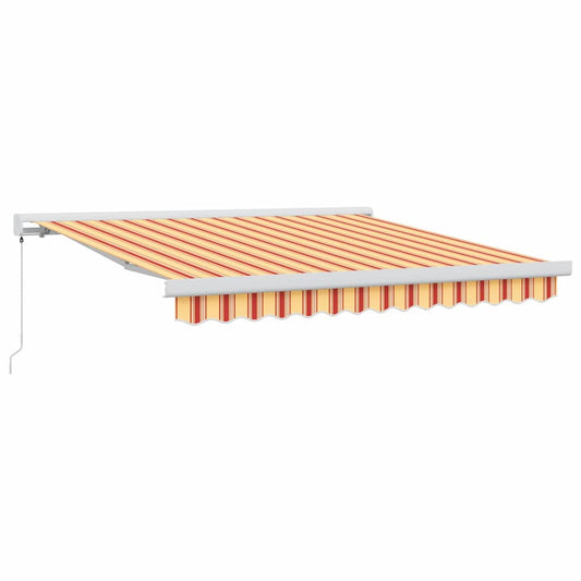 Toldo Retráctil Amarillo Y Naranja 300 X 250 Cm Lona Y Aluminio_0