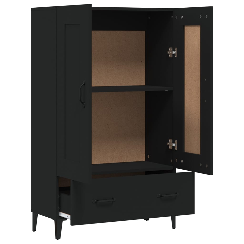 Aparador De Madera De Ingeniería Negro 70x31x115 Cm / Vetonek_4