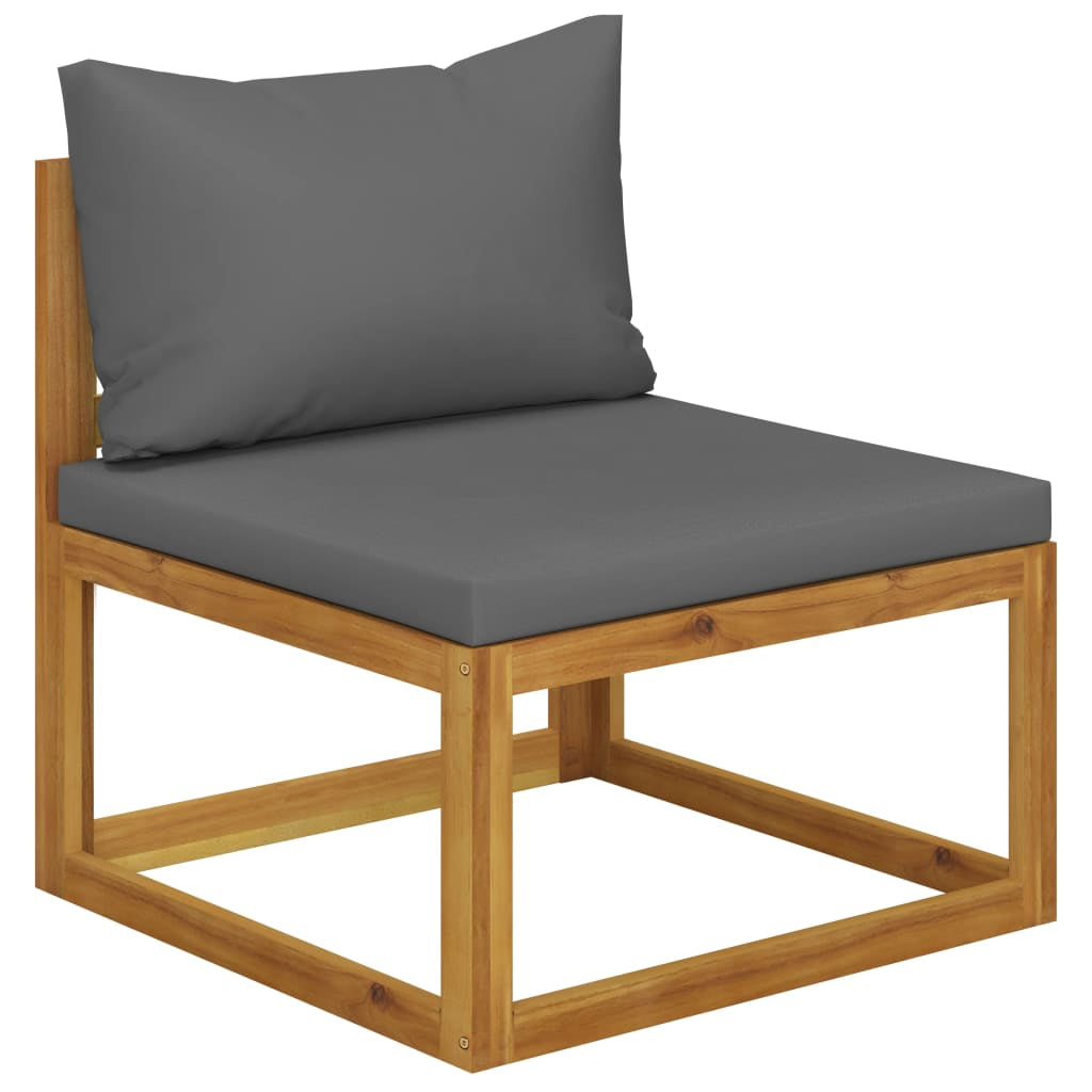 Vidaxl Set De Sofá De Jardín 2 Pzas Con Cojín Madera Maciza De Acacia_1