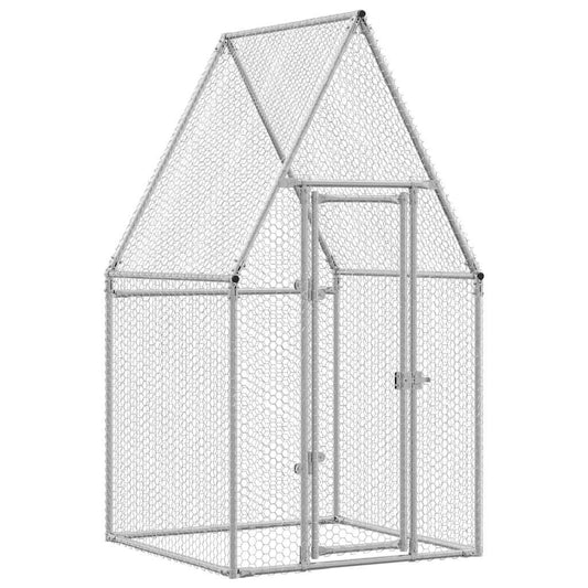 Vidaxl Jaula Para Gallinas Acero Galvanizado Plateado 100x100x190 Cm_0