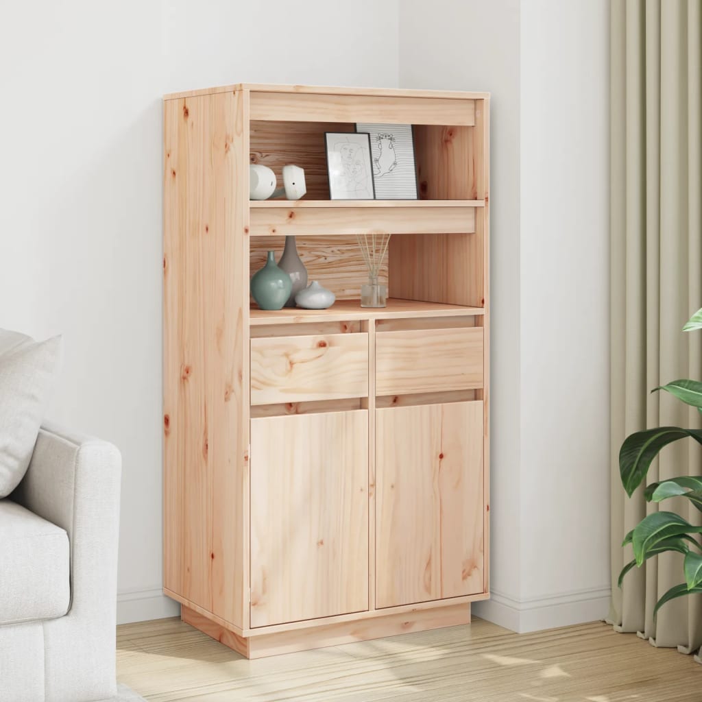 Aparador Alto De Madera Maciza De Pino 60x40x116,5 Cm / Vetonek_4