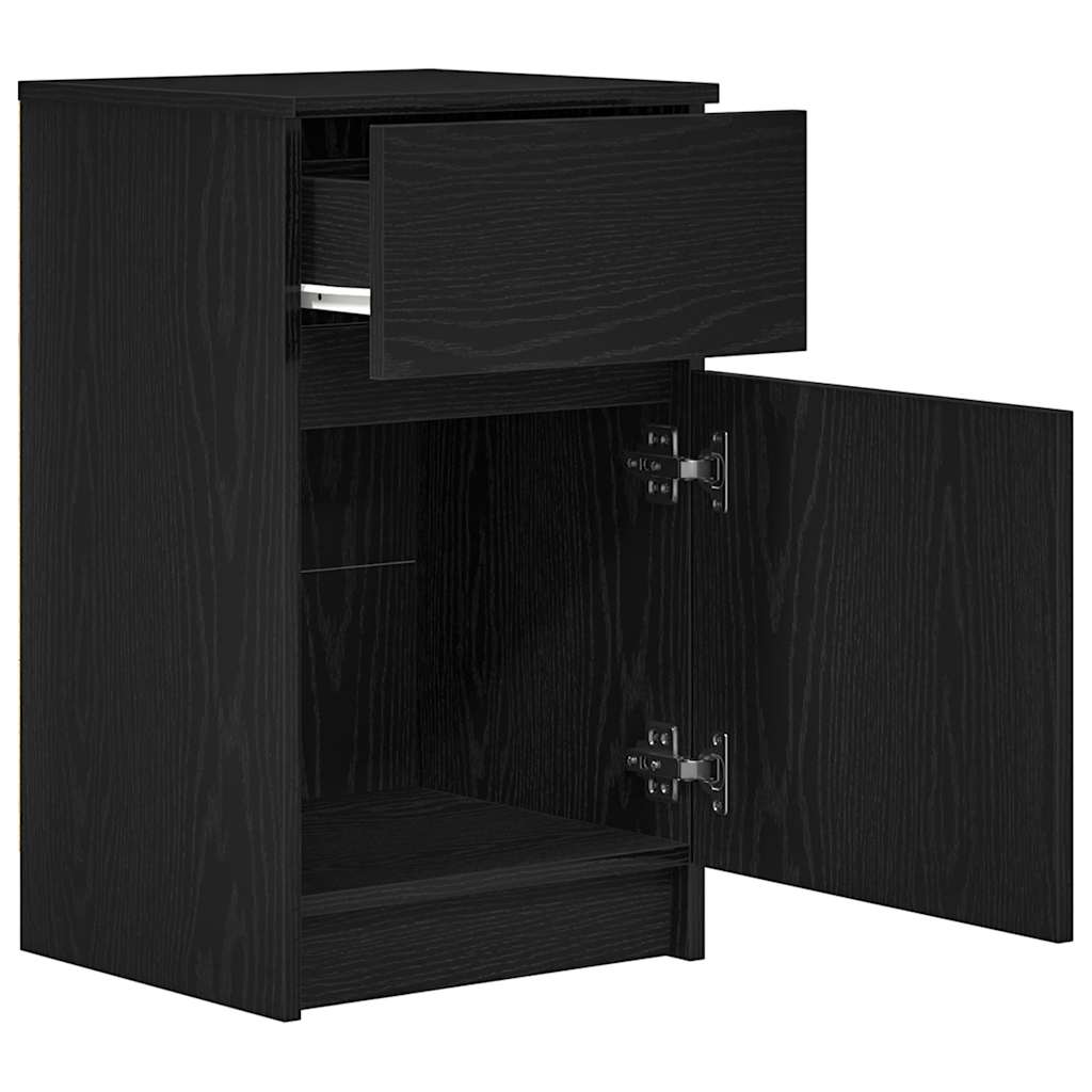 Mesillas De Noche 2 Uds. Madera De Ingeniería Negra 39x35x65 Cm_4