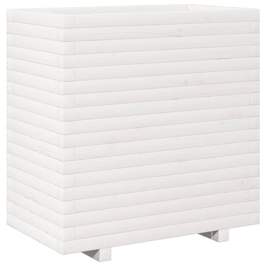 Jardinera Madera Maciza De Pino Blanco 70x40x72,5 Cm_0