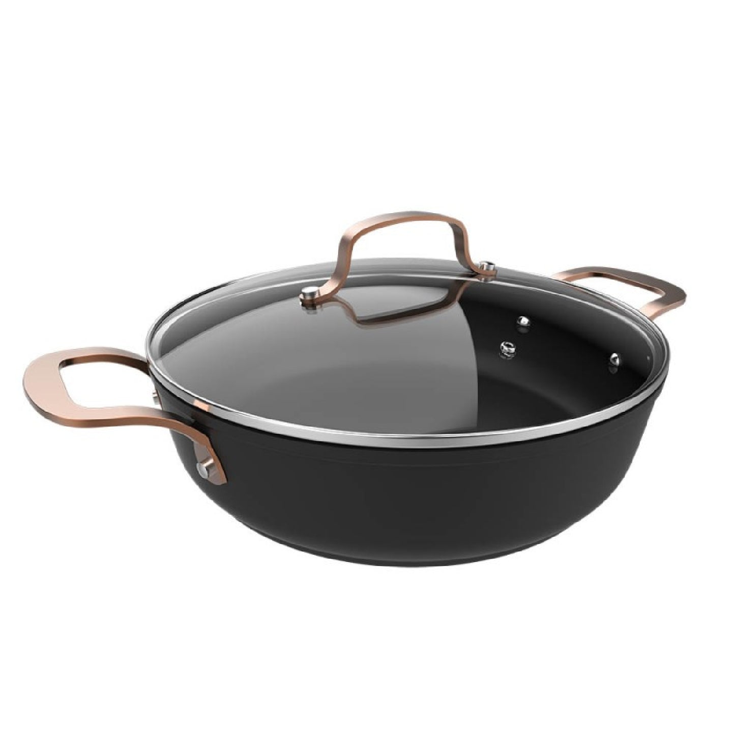 Olla Baja Polka Fantasy 28 Low Pot Golden. 28 Cm, Capacidad 7,1 L, Aluminio Forjado, Revestimiento Antiadherente Platinum Plus Teflon, Libre Pfoa, A_0