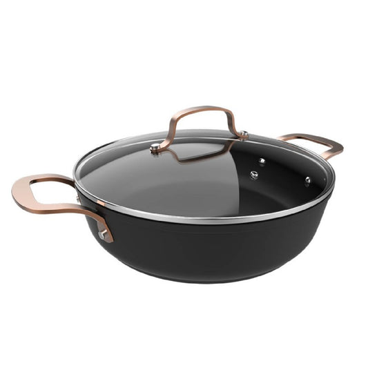 Olla Baja Polka Fantasy 28 Low Pot Golden. 28 Cm, Capacidad 7,1 L, Aluminio Forjado, Revestimiento Antiadherente Platinum Plus Teflon, Libre Pfoa, A_0