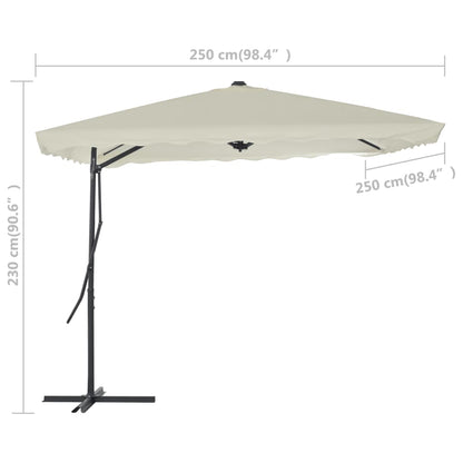 Sombrilla De Jardín Con Palo De Acero Arena 250x250 Cm_4