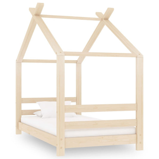 Vidaxl Estructura De Cama Infantil De Madera Maciza De Pino 70x140 Cm_0
