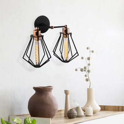 Aplique De Pared, Hierro , Negro, 38x38x30, Casquillo E 27 Max 40 W_5