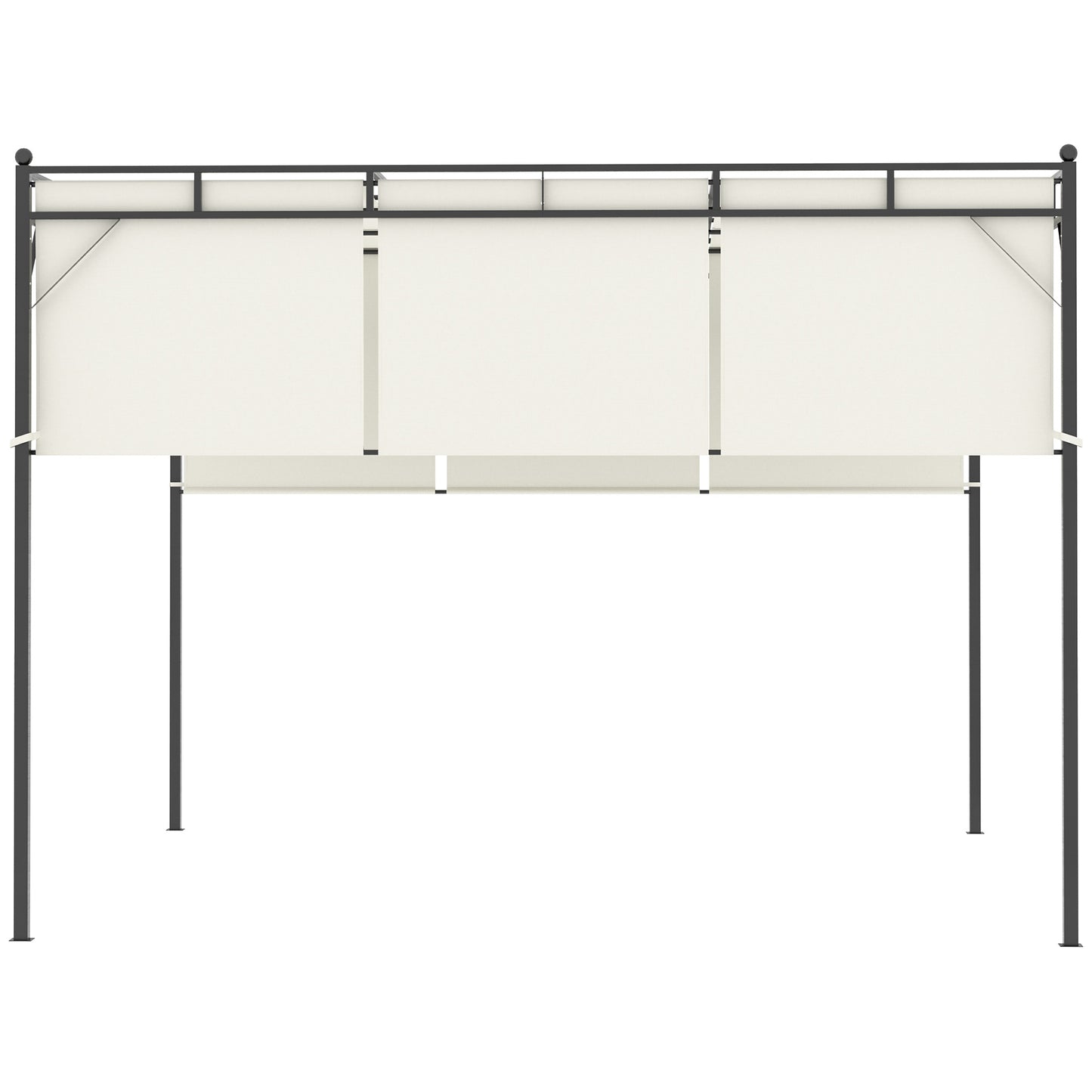 Outsunny Pérgola 3x3 M Cenador De Jardín Con Techo Retráctil Tela De Poliéster_4