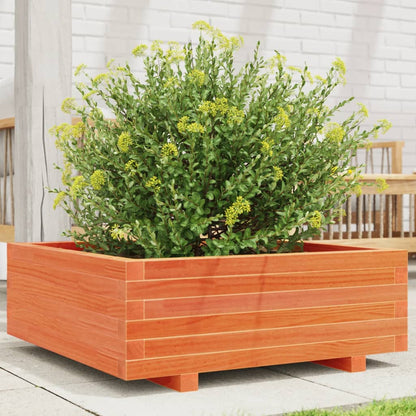Jardinera De Madera Maciza De Pino Marrón Cera 70x70x26,5 Cm_1