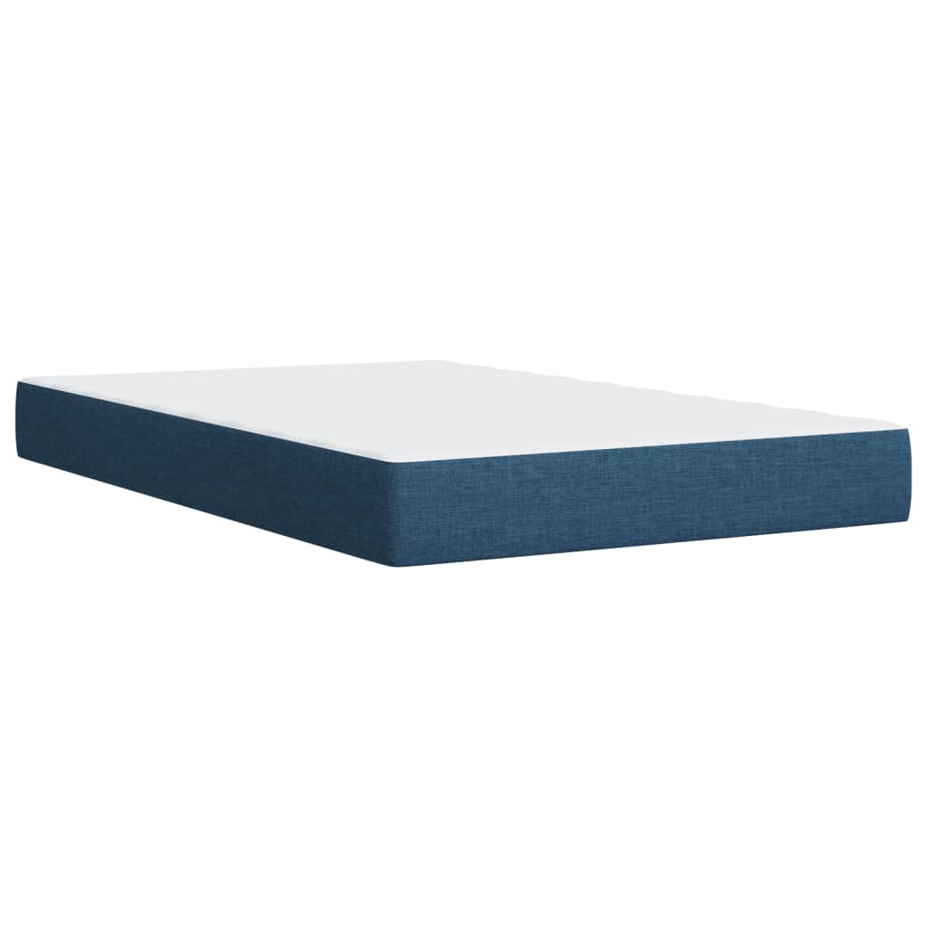 Cama Box Spring Con Colchón Tela Azul 120x190 Cm / Vetonek_4