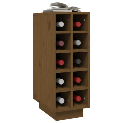 Botellero Madera Maciza De Pino Marrón Miel 23x34x61 Cm_3