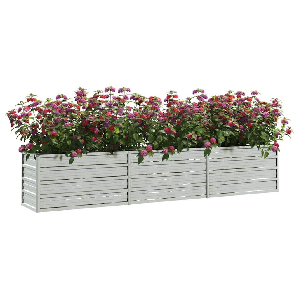 Arriate De Acero Galvanizado Plateado 240x40x45 Cm_2