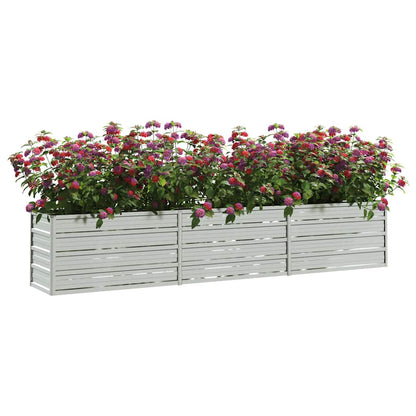 Arriate De Acero Galvanizado Plateado 240x40x45 Cm_2