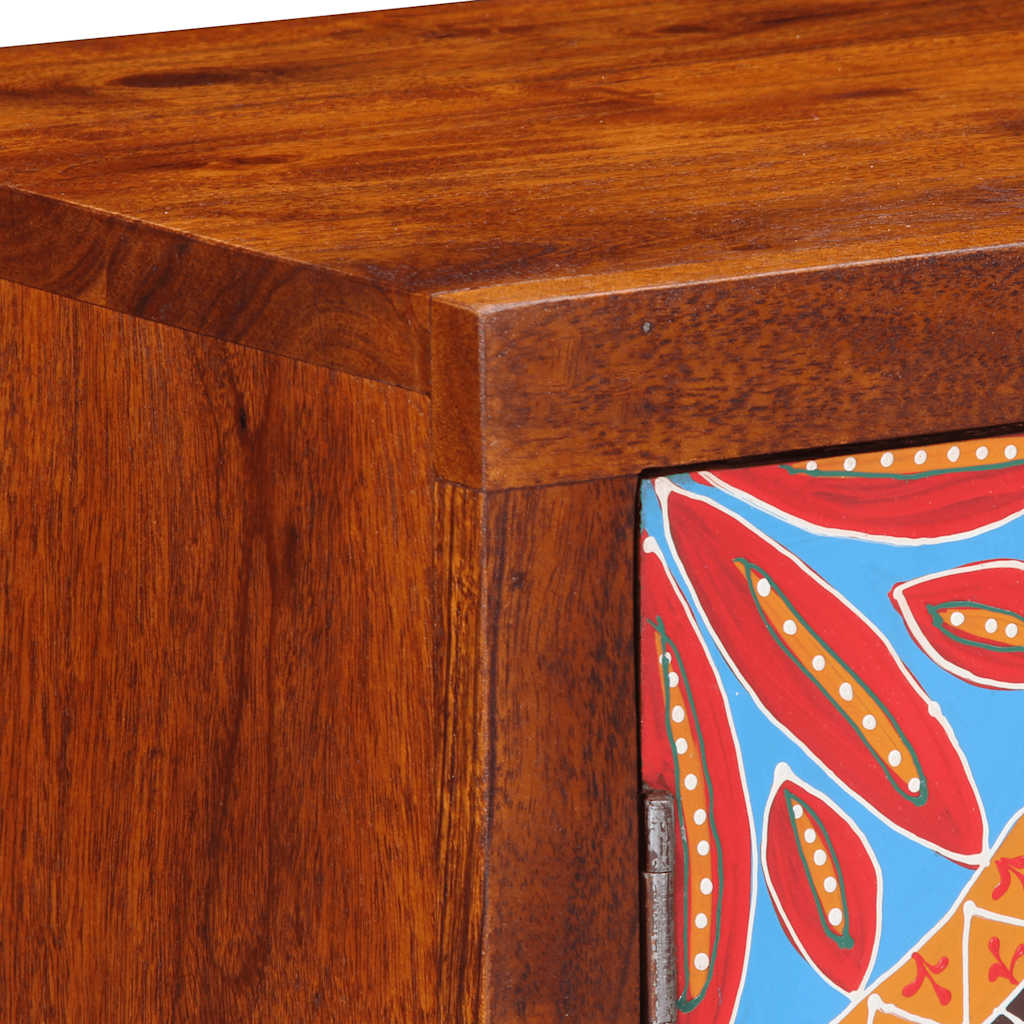 Mesita De Noche 40x30x45 Cm Madera Maciza De Acacia_3