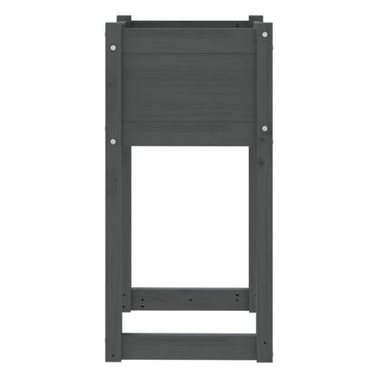 Jardinera De Madera Maciza De Pino Gris 40x40x81 Cm_4