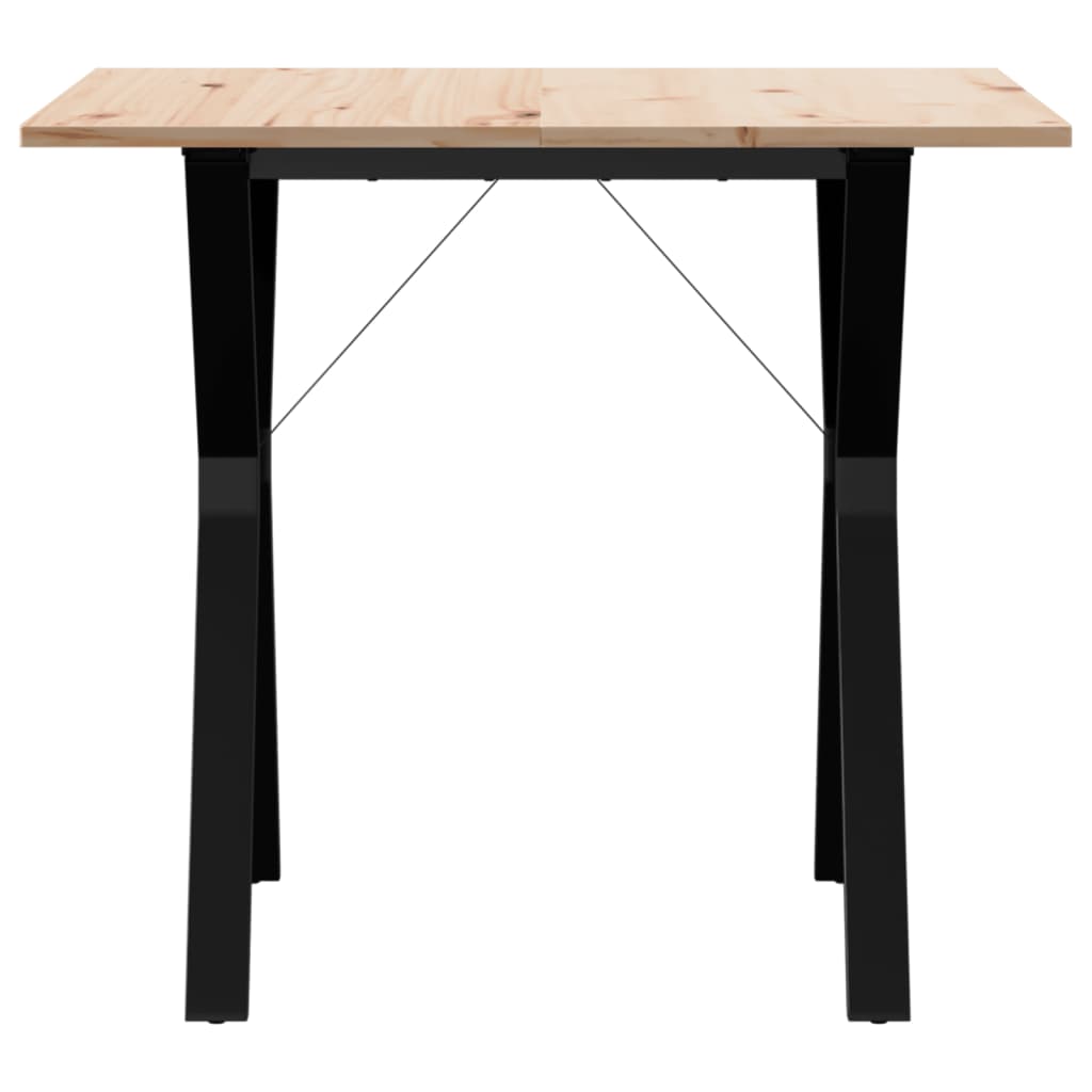 Mesa De Comedor Marco Y Madera Maciza Pino Y Acero 80x80x75 Cm_2