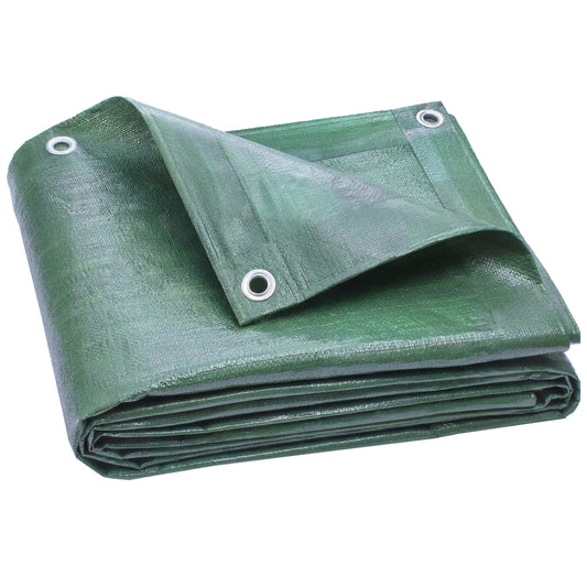 Outsunny Lona Impermeable Exterior 6x8 M Pe Resistente A Rasgaduras 90 G/m²_0
