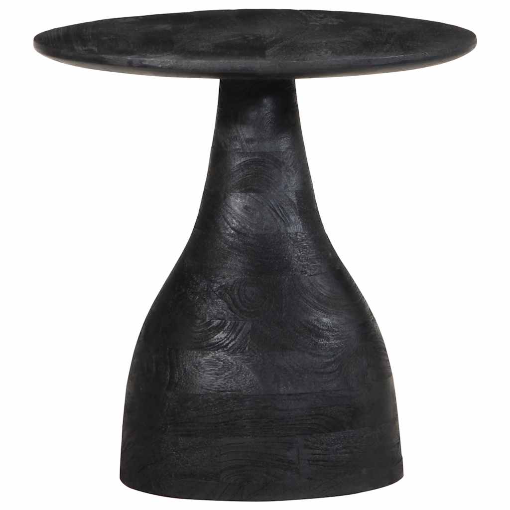 Mesa Auxiliar Madera Maciza De Mango Negra Ø40x40 Cm_1
