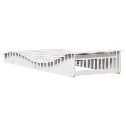 Tumbona De Madera Maciza De Pino Blanca 205x80x31,5 Cm / Vetonek_1