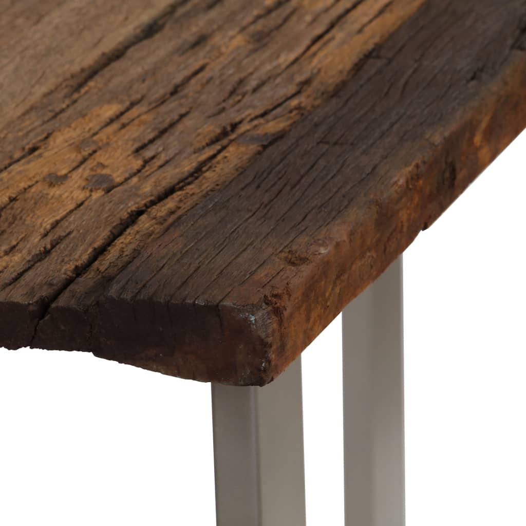 Mesa Consola Madera Reciclada Y Acero 120x35x76 Cm_4